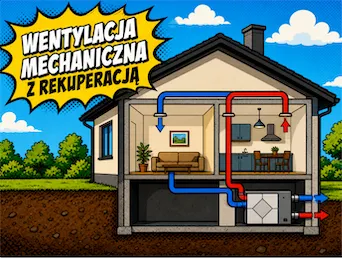 Schemat Wentylacji Mechanicznej z rekuperacją