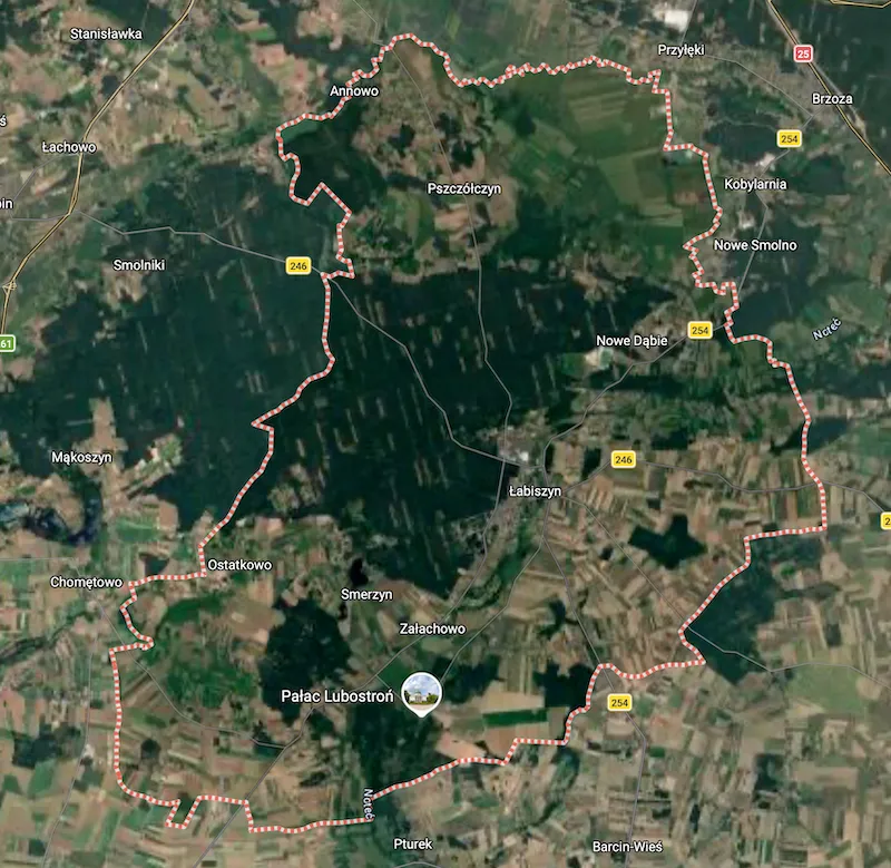 Mapa gminy Łabiszyn