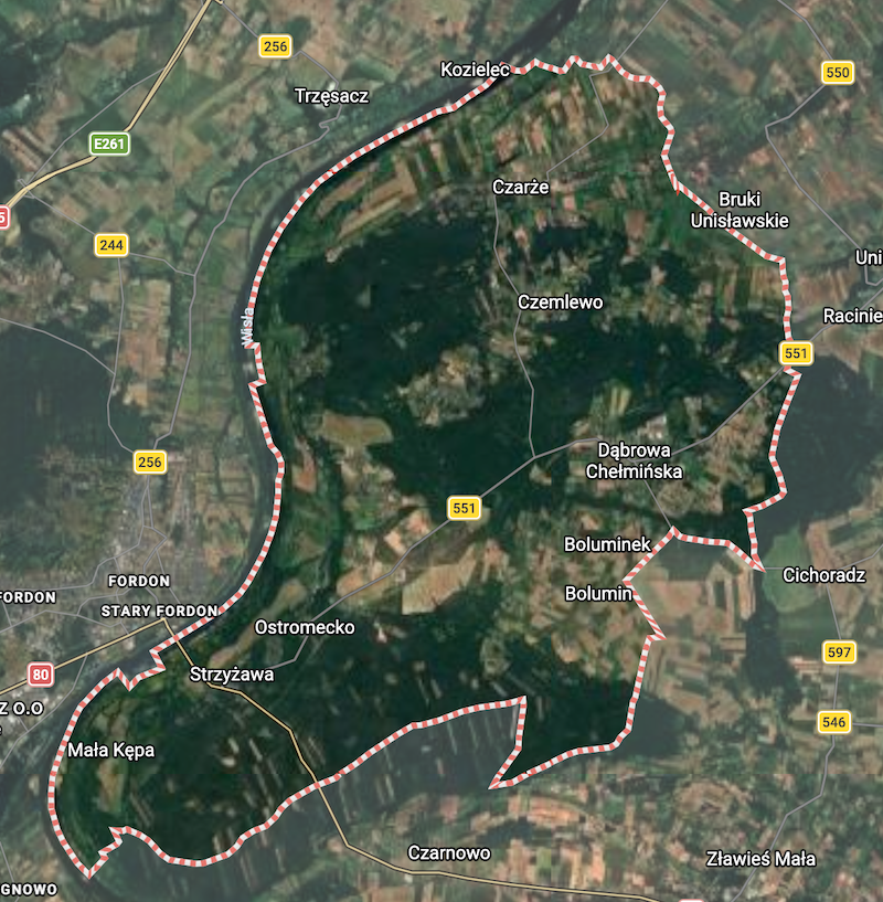 Mapa gminy Dąbrowa Chełmińska
